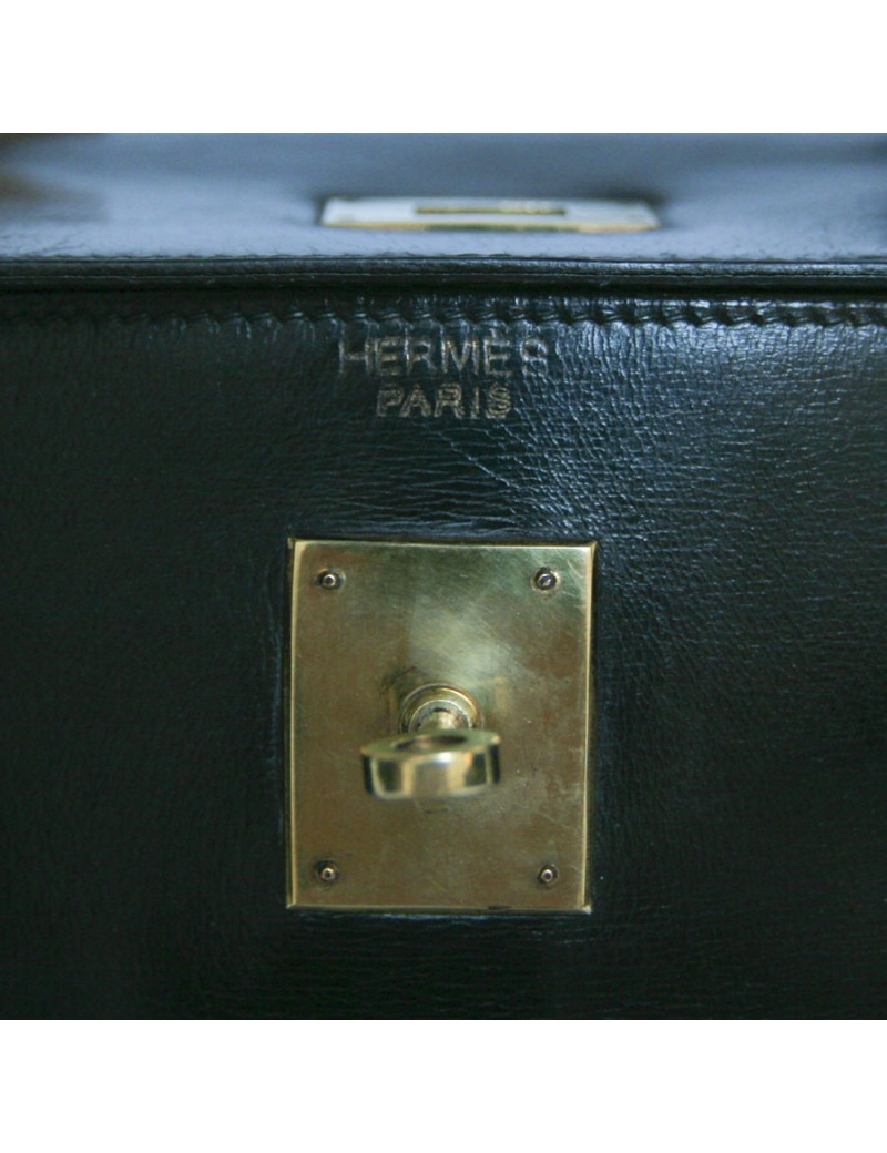 Kelly 35 HERMES box noir vintage 