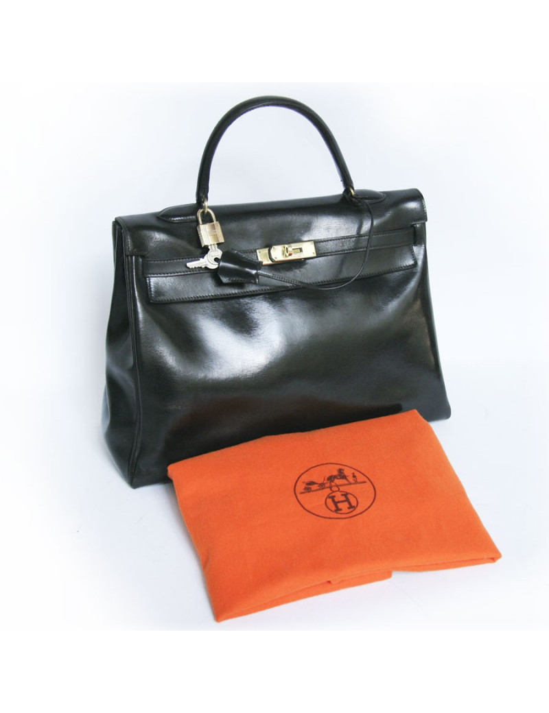 Kelly 35 HERMES box noir vintage 