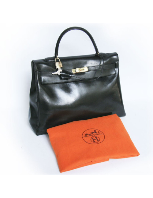 Kelly 35 HERMES box noir vintage 