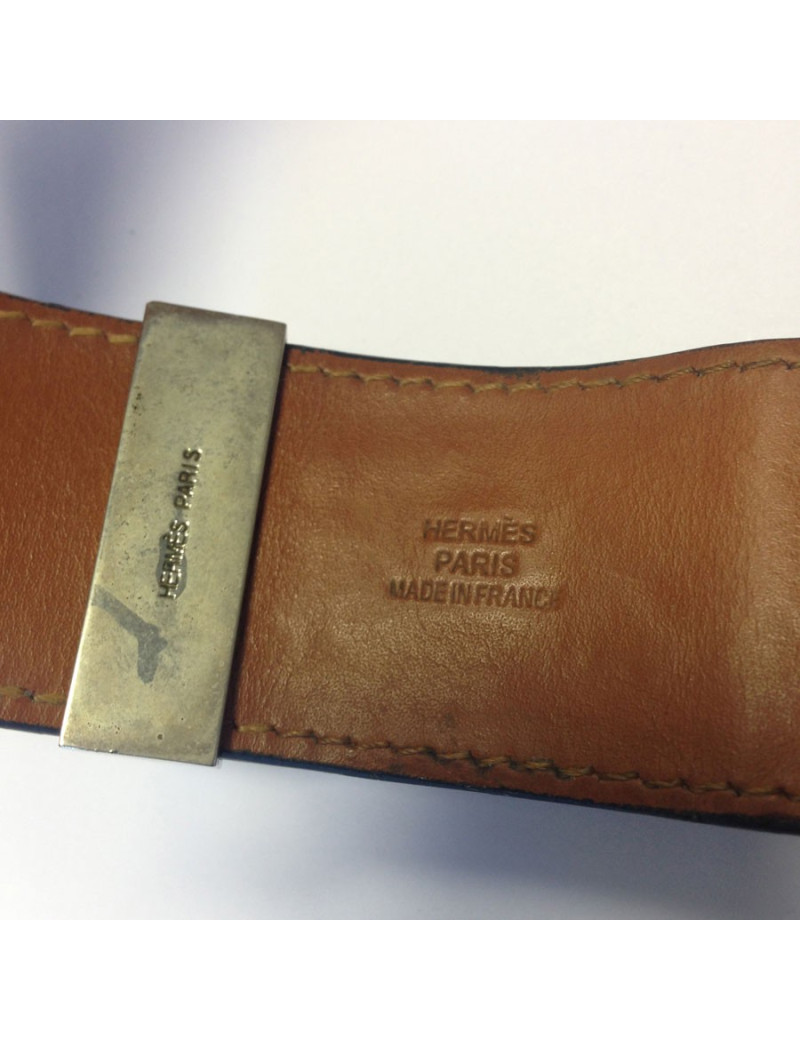 Bracelet HERMES collier de chien cuir box marron 