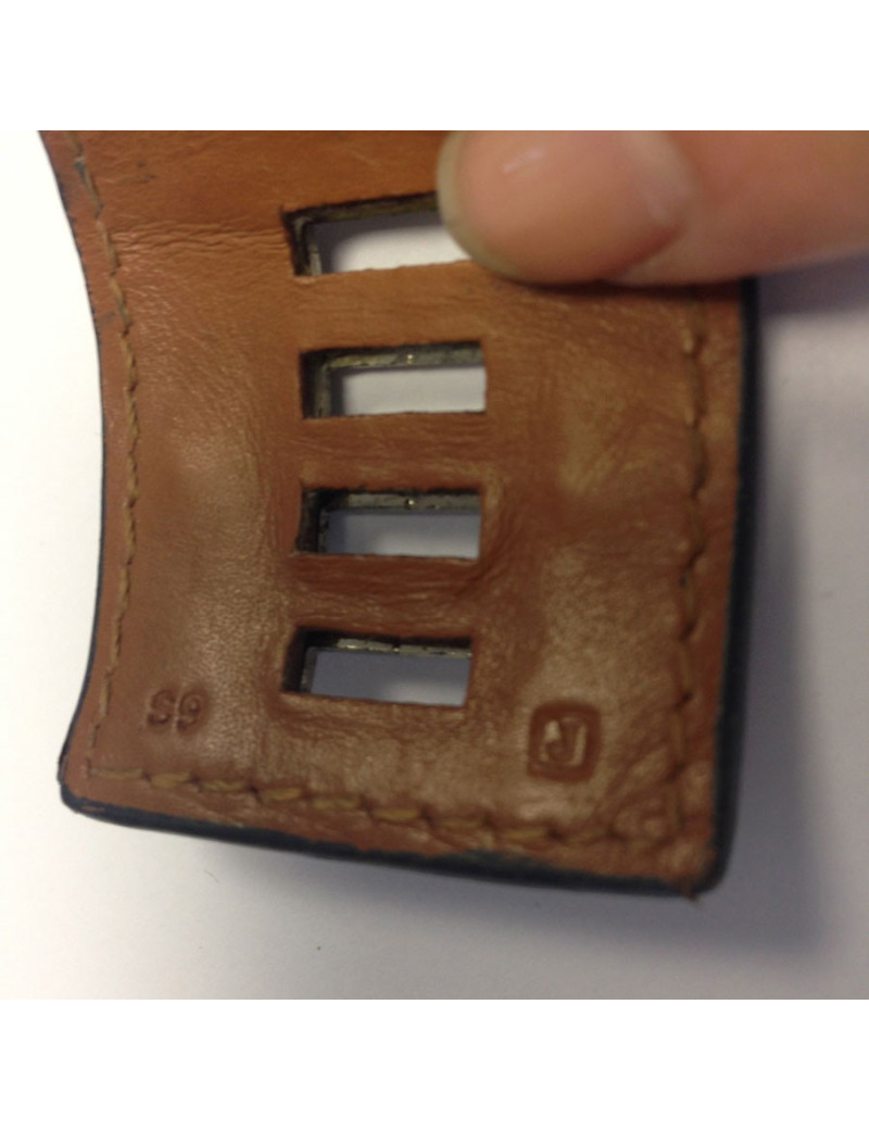 Bracelet HERMES collier de chien cuir box marron 