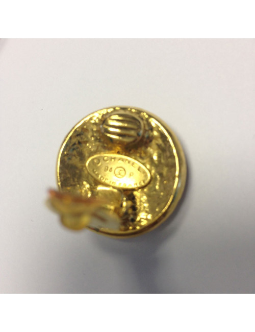 Clips d'oreille CHANEL vintage dorés année 1994