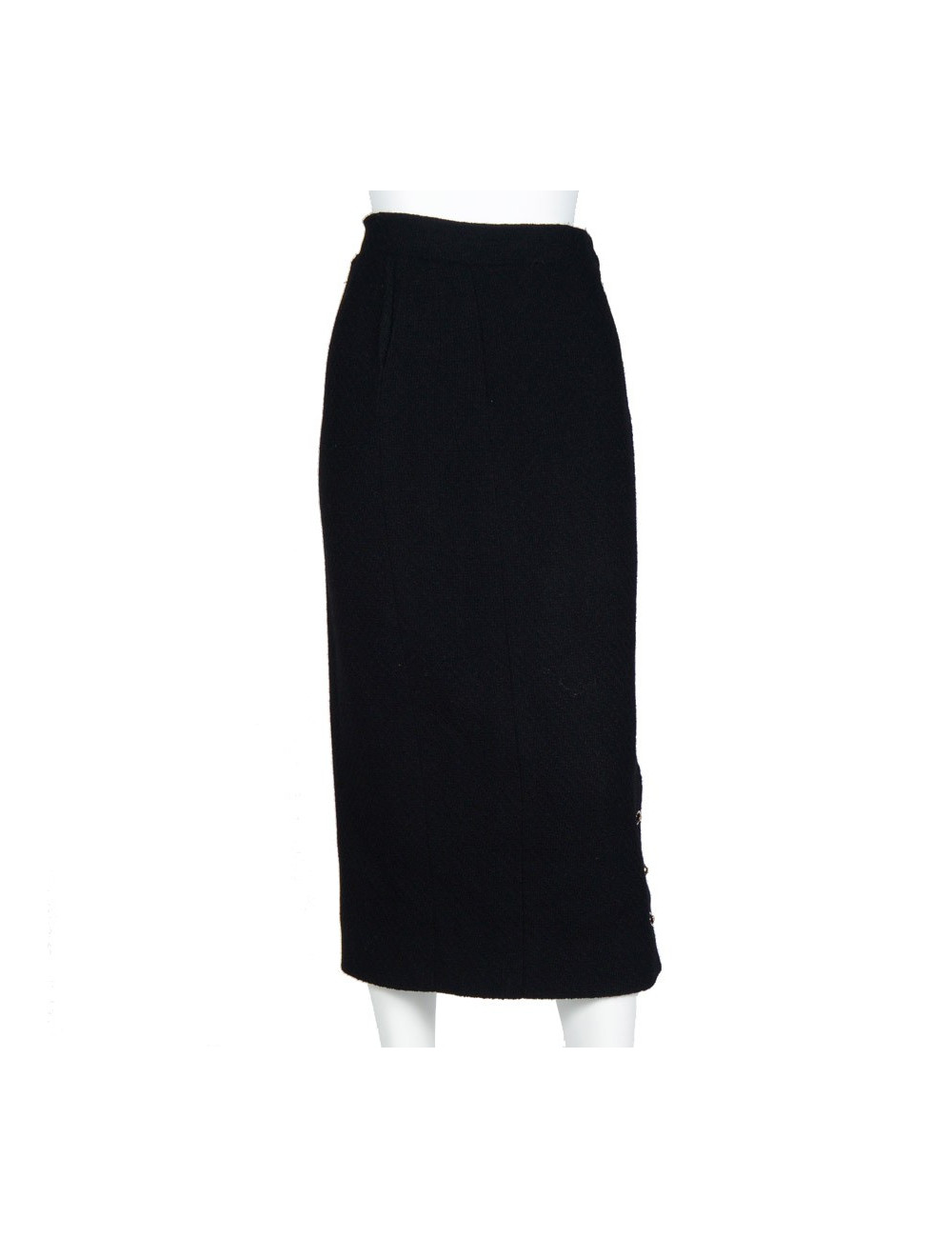 Jupe longue CHANEL tweed noire