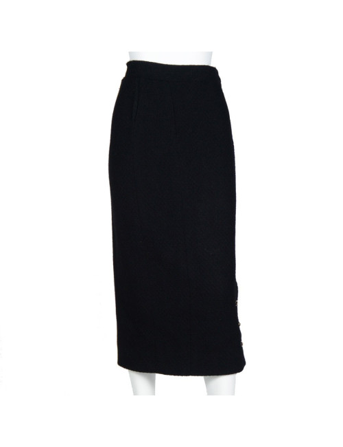 Jupe longue CHANEL tweed noire