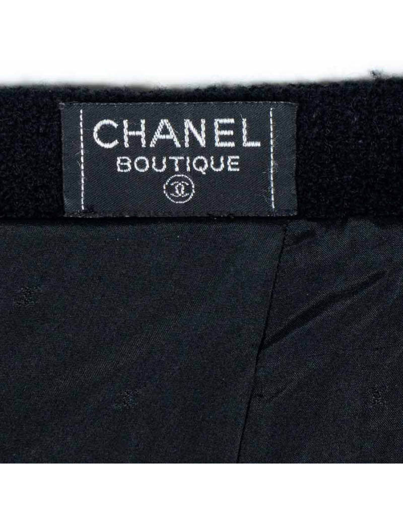 Jupe longue CHANEL tweed noire