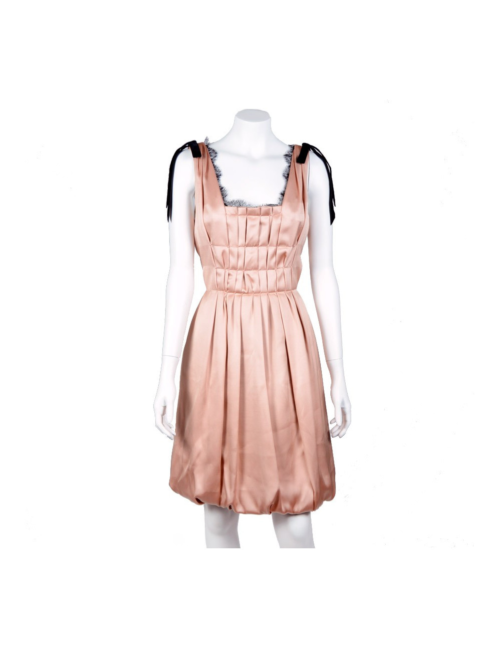 Robe de cocktail t 38 LOUIS VUITTON satin duchesse vieux rose