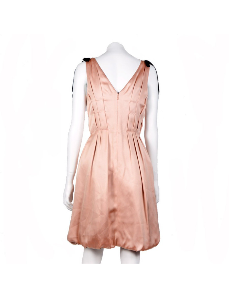Robe de cocktail t 38 LOUIS VUITTON satin duchesse vieux rose