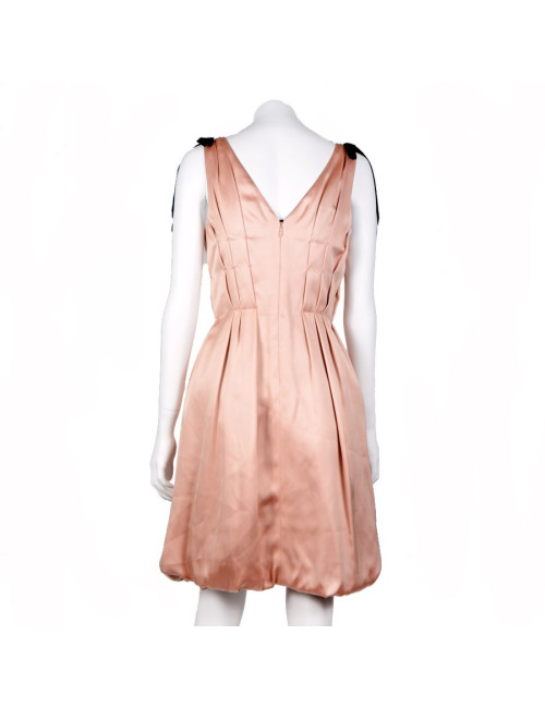 Robe de cocktail t 38 LOUIS VUITTON satin duchesse vieux rose