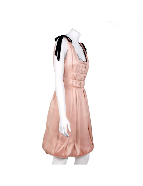Robe de cocktail t 38 LOUIS VUITTON satin duchesse vieux rose