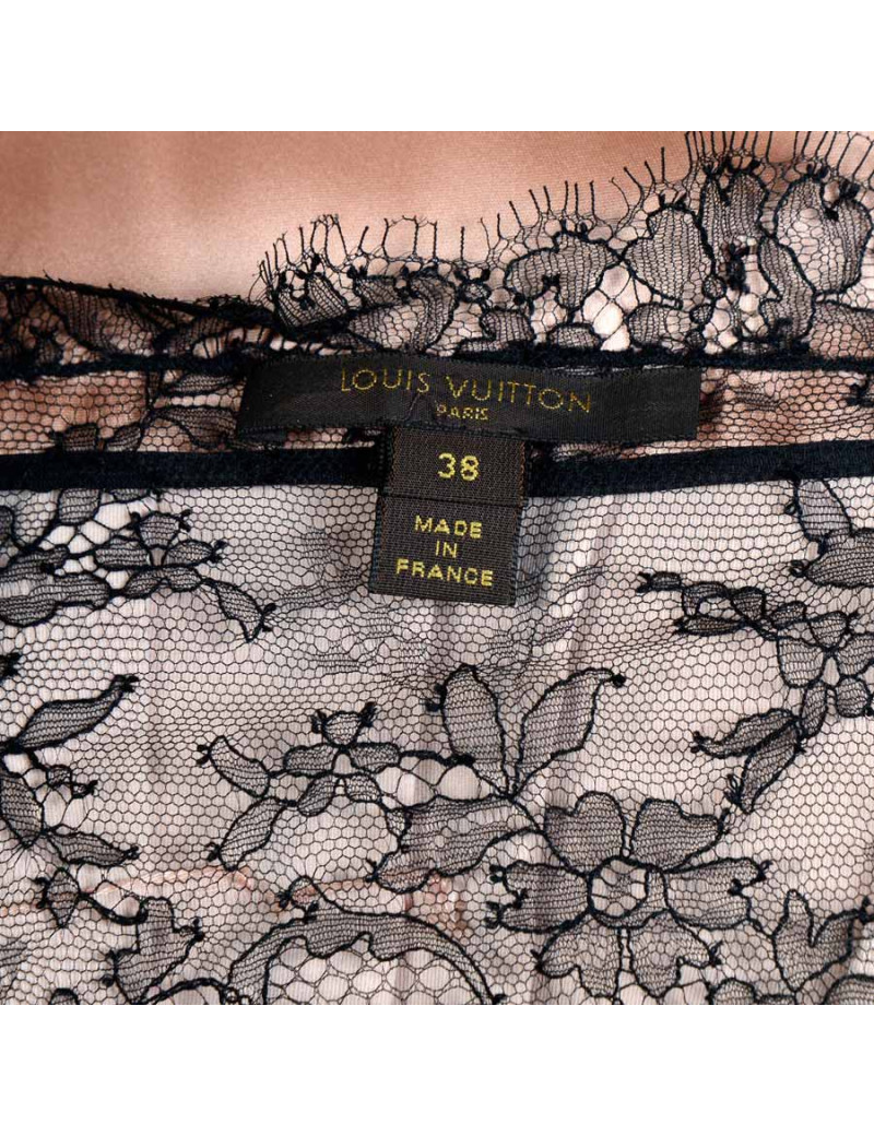 Robe de cocktail t 38 LOUIS VUITTON satin duchesse vieux rose