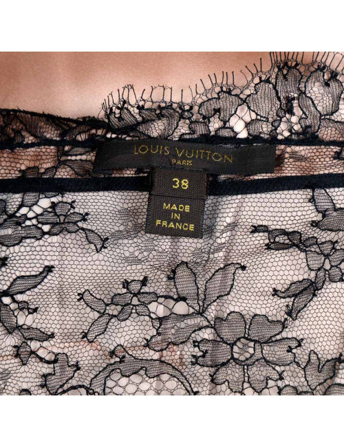 Robe de cocktail t 38 LOUIS VUITTON satin duchesse vieux rose