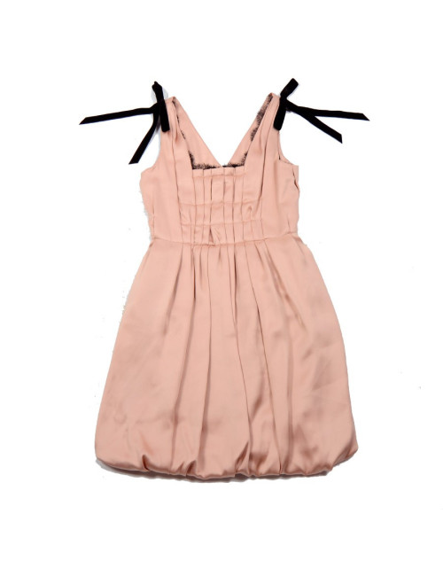 Robe de cocktail t 38 LOUIS VUITTON satin duchesse vieux rose