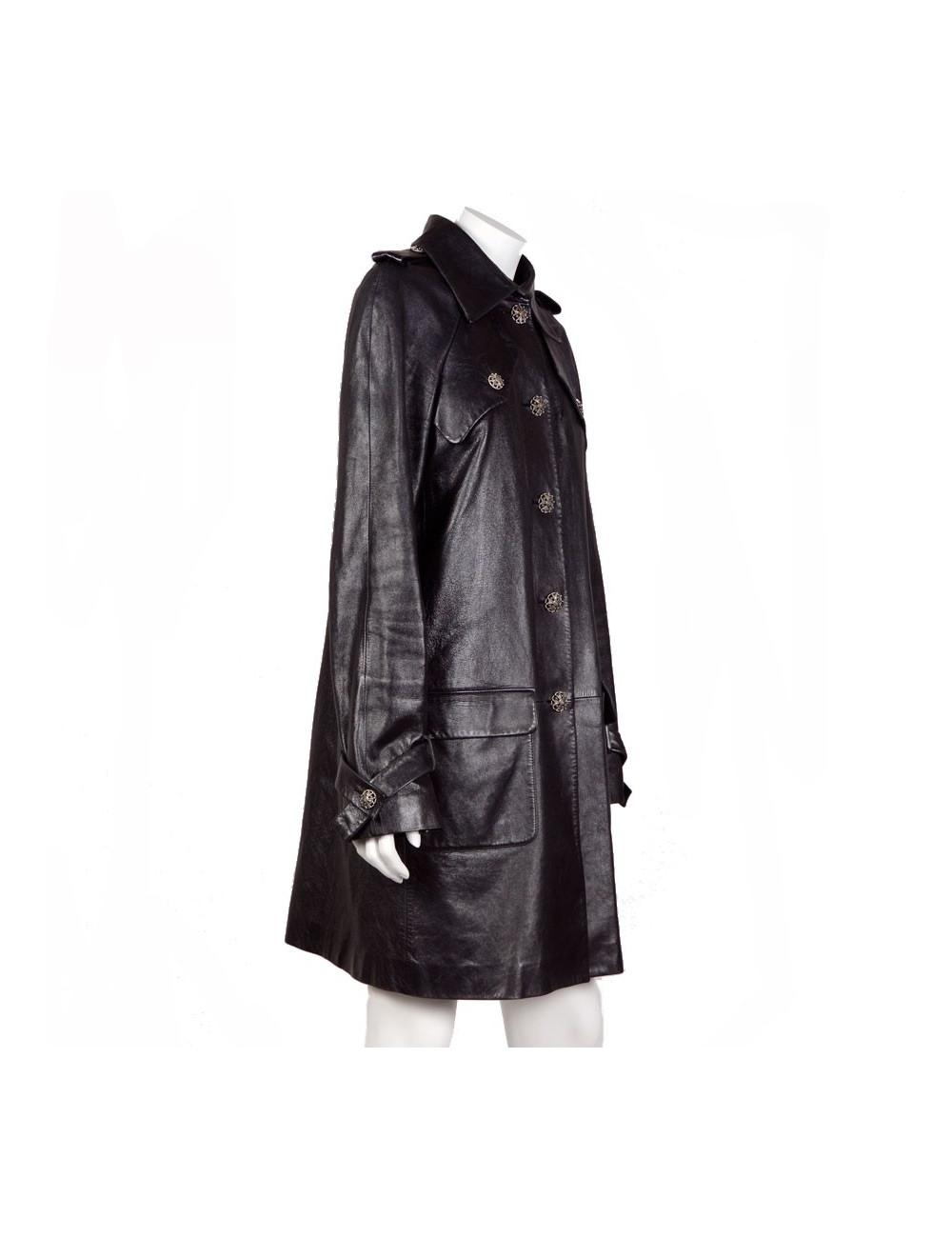 Trench CHANEL en cuir d'agneau T 