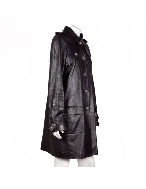 Trench CHANEL en cuir d'agneau T 