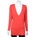 HERMES t 34 100% coral cashmere long sweater