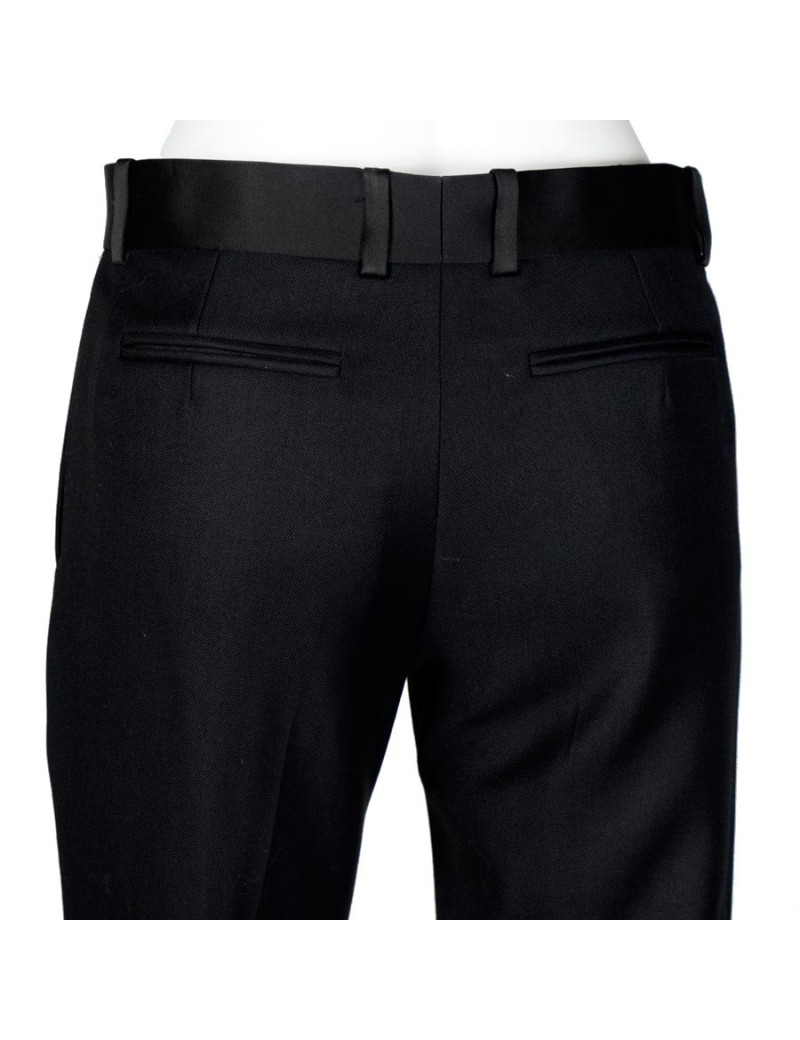 Pantalon CELINE T 36 laine noire et agneau bordeaux