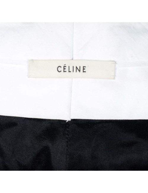 Pantalon CELINE T 36 laine noire et agneau bordeaux