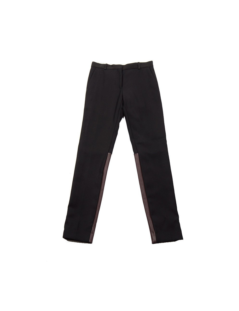 Pantalon CELINE T 36 laine noire et agneau bordeaux