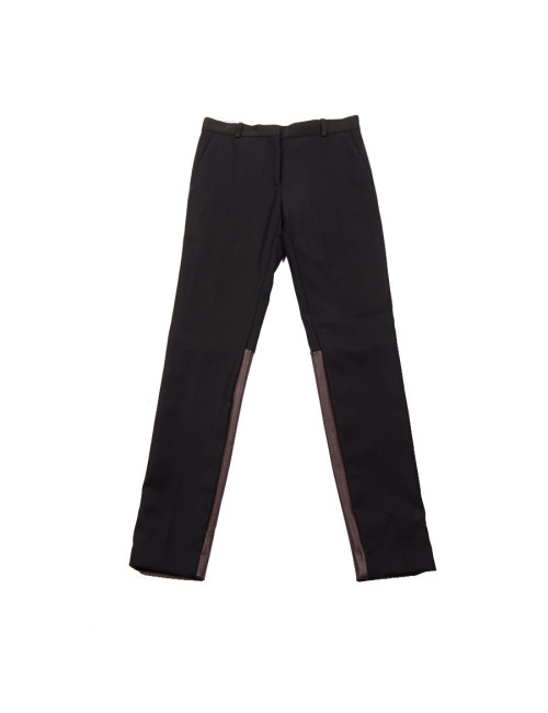 Pantalon CELINE T 36 laine noire et agneau bordeaux