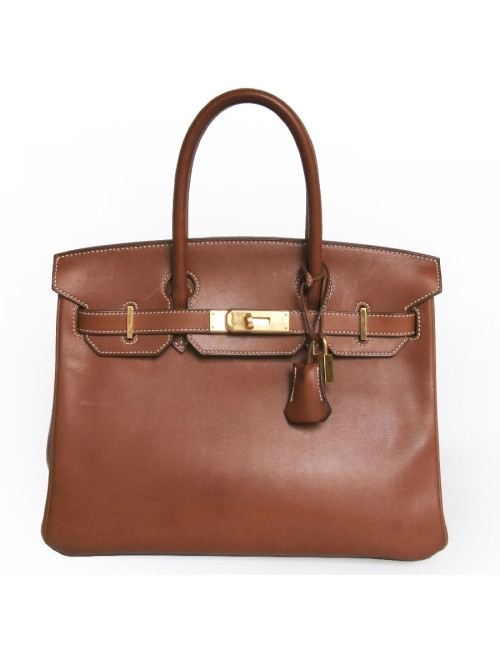 HERMES Birkin 30 calf barenia natural