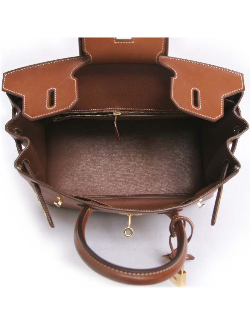 HERMES Birkin 30 calf barenia natural
