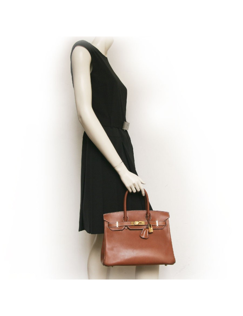 HERMES Birkin 30 calf barenia natural