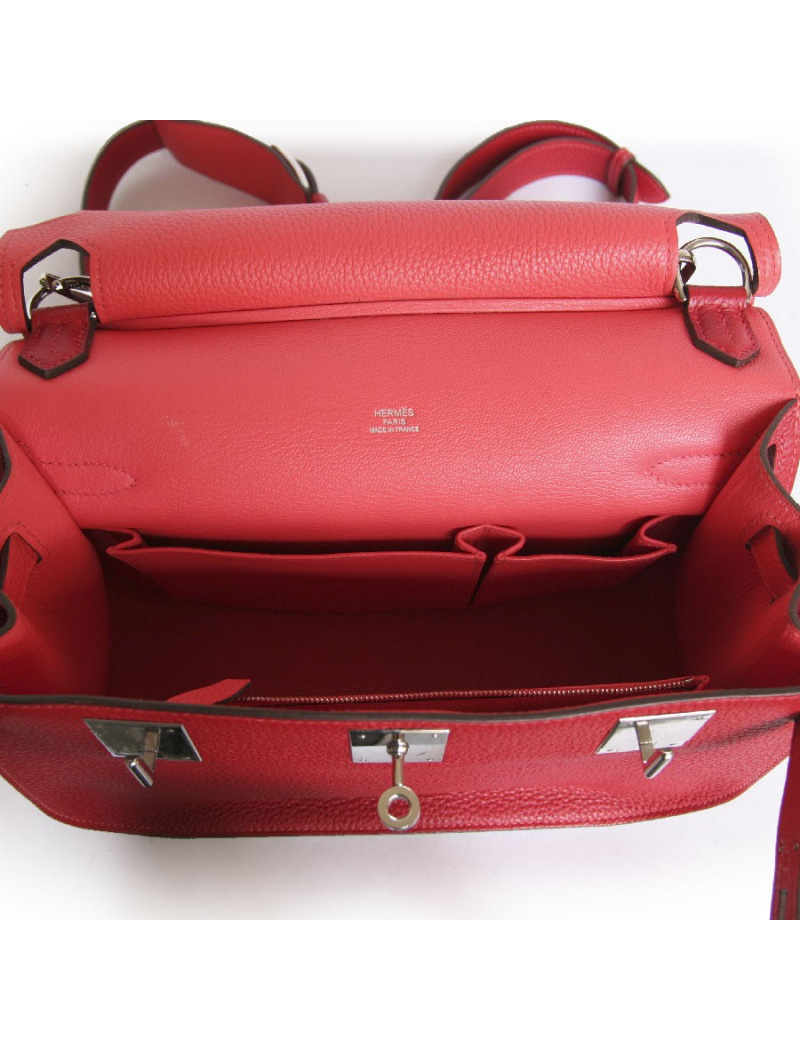 Sac jypsière HERMES veau grainé rouge