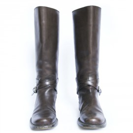 Boots PRADA brown leather T37, 5