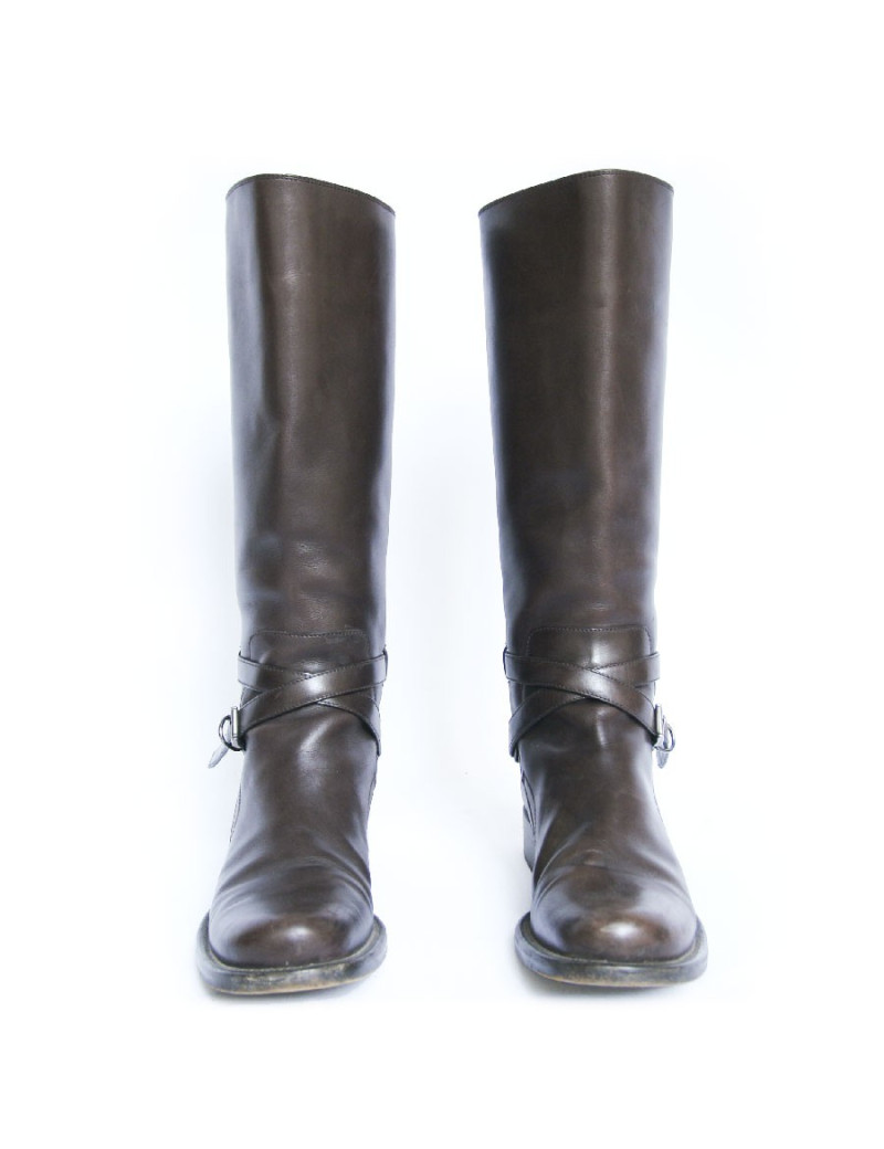 Bottes PRADA cuir marron T37,5