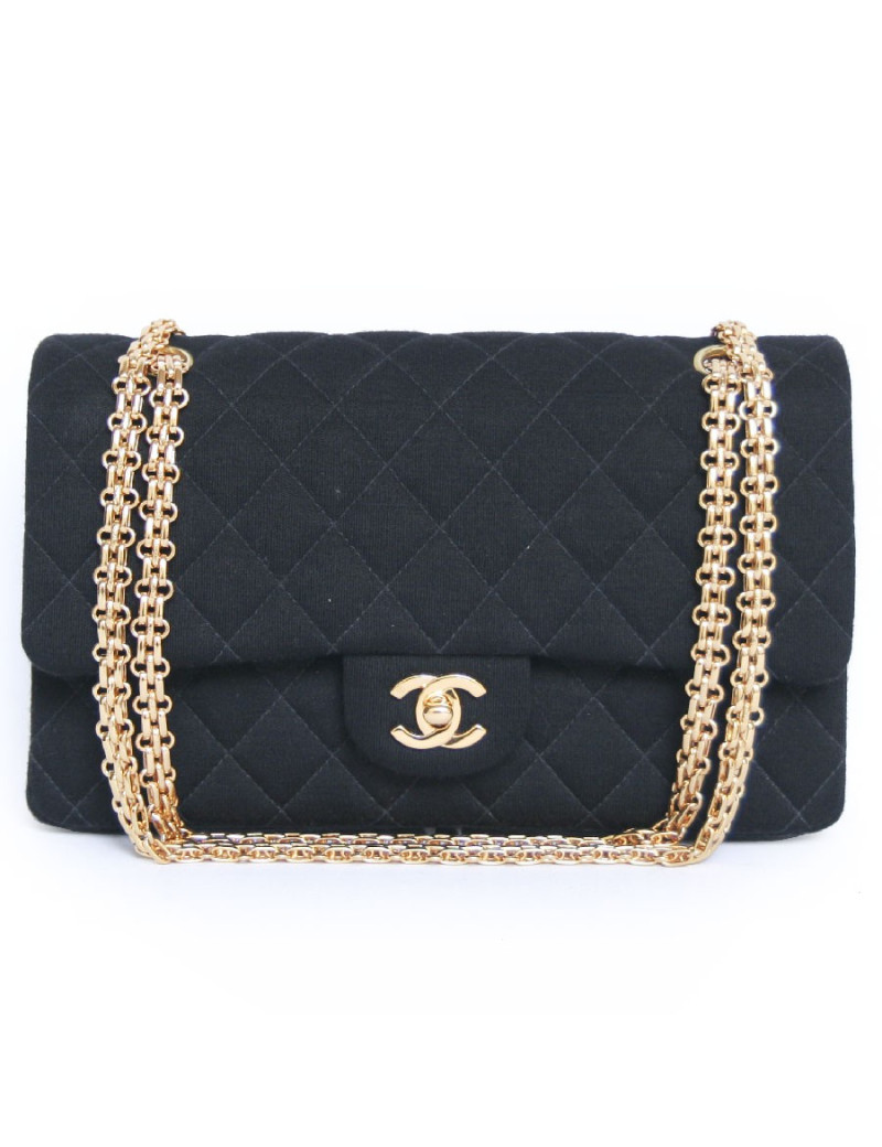 Sac timeless CHANEL  en jersey noir 