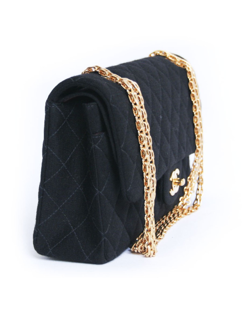 Sac timeless CHANEL  en jersey noir 