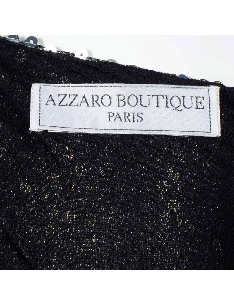 Top AZZARO gris à sequins