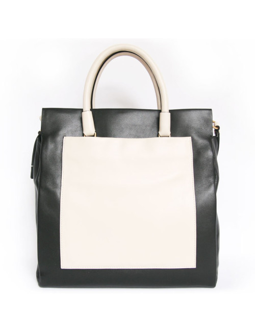 Sac MARC BY MARC JACOBS cuir bicolore noir et blanc 