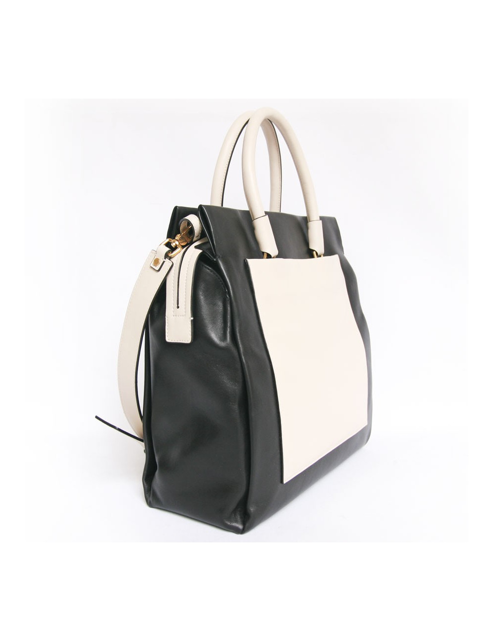 Sac MARC BY MARC JACOBS cuir bicolore noir et blanc 