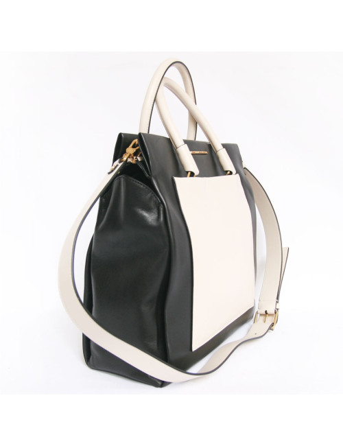Sac MARC BY MARC JACOBS cuir bicolore noir et blanc 
