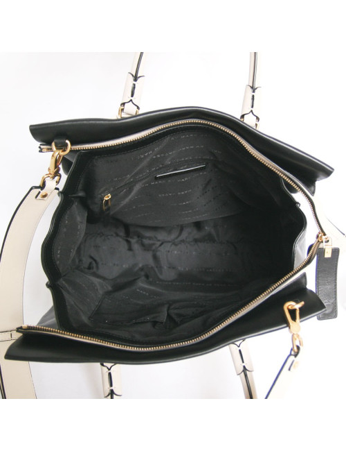 Sac MARC BY MARC JACOBS cuir bicolore noir et blanc 