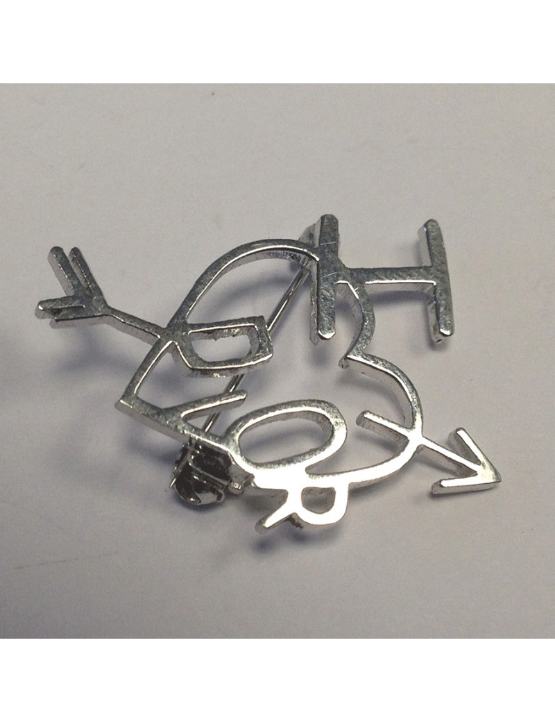 Broche "cœur" DIOR palladié