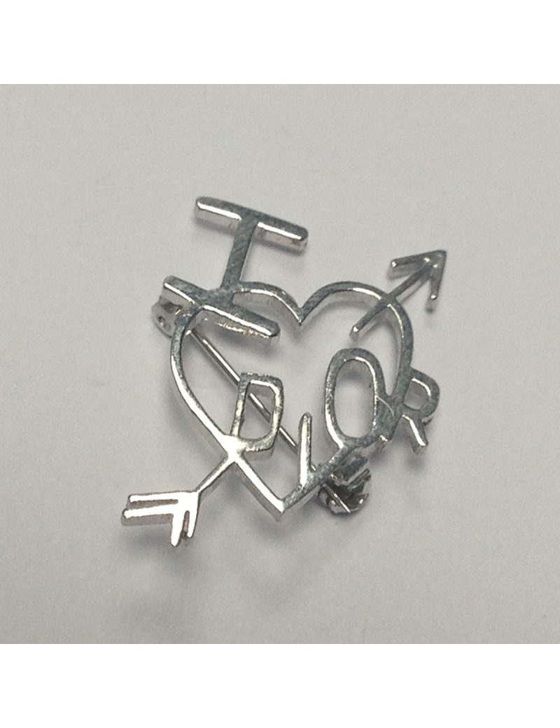 Broche "cœur" DIOR palladié