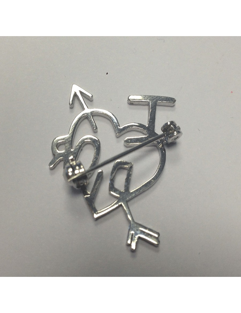 Broche "cœur" DIOR palladié