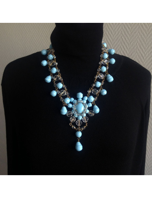 Collier MARGUERITE DE VALOIS bleu 