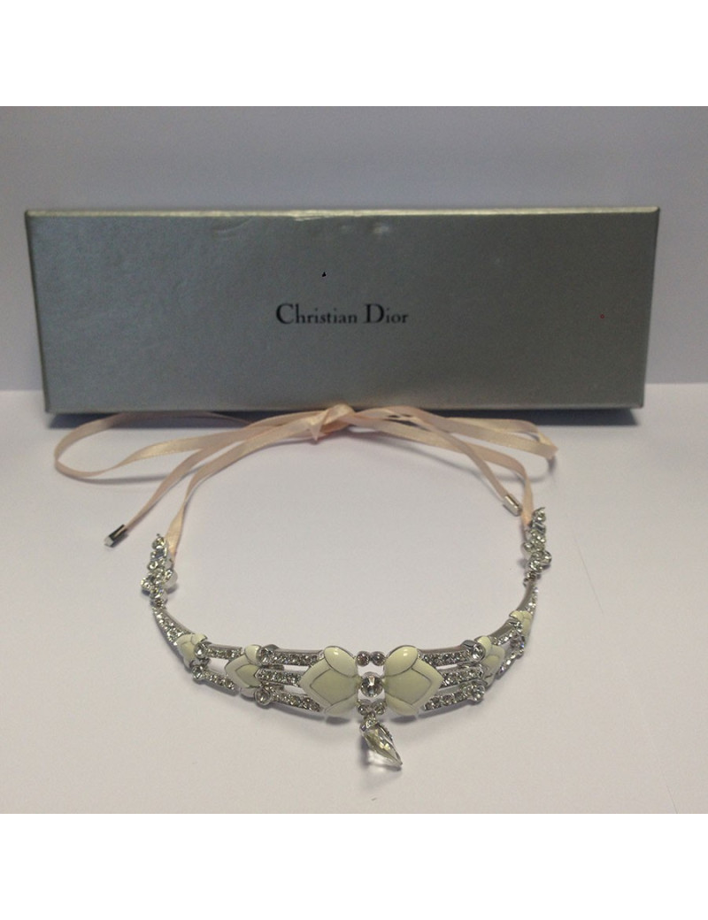 Collier DIOR émaillé et strass