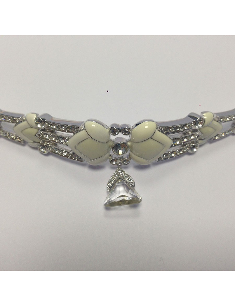 Collier DIOR émaillé et strass