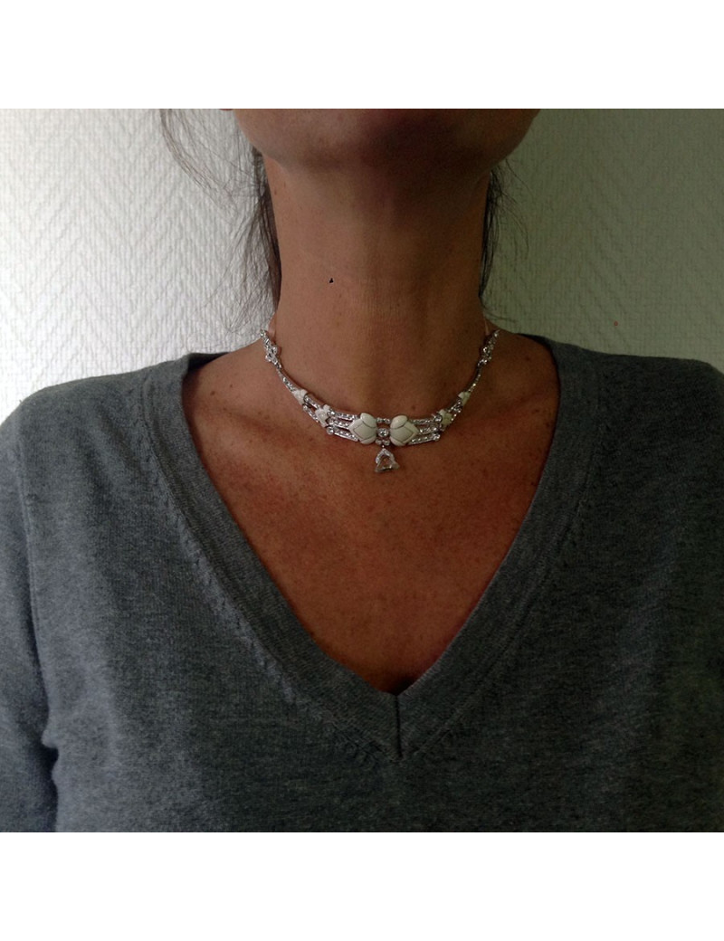Collier DIOR émaillé et strass
