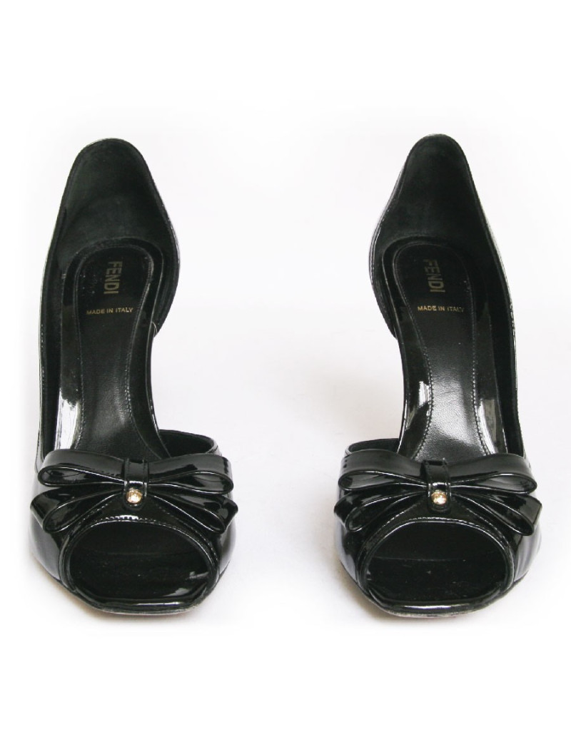 Sandales hautes FENDI T 39 vernies noir