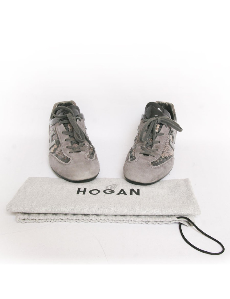 Tennis HOGAN T 38.5 veau velours et python