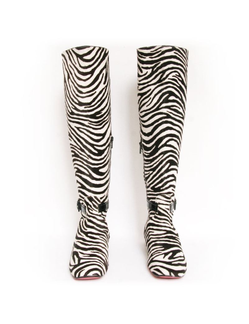 Bottes CHRISTIAN LOUBOUTIN T 40.5 façon zebre