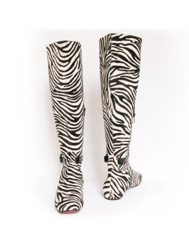 Bottes CHRISTIAN LOUBOUTIN T 40.5 façon zebre 2