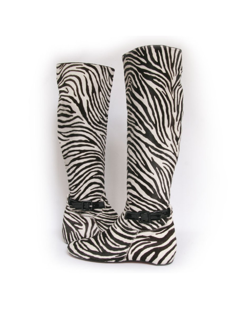 Bottes CHRISTIAN LOUBOUTIN T 40.5 façon zebre