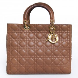 Lady DIOR leather gold bag