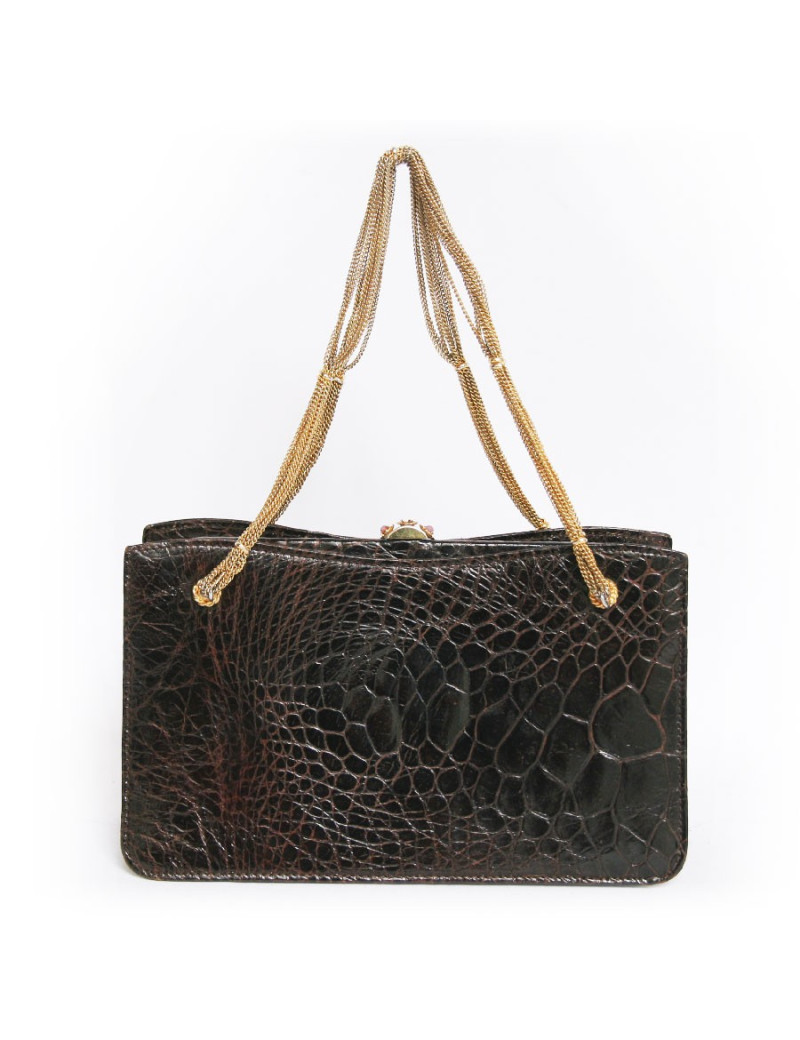 Mini sac  du soir en crocodile CAREL vintage